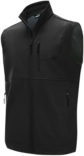 WILLIT Men's Fleece Golf Vest Softshell Outdoor Winter Jacket for Hiking Golf Casual